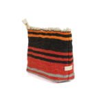 Kilim Clutch in Dark Grey and Red Stripes