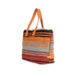 Kilim Beach Bag with Orange Straps