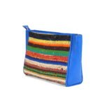 LEATHER CLUTCH in Colored Stripes