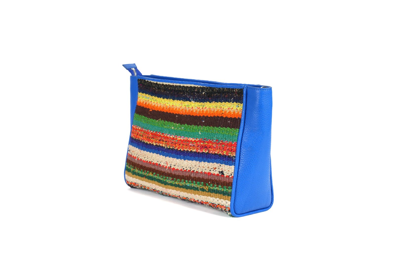 DSC06940 (1) LEATHER CLUTCH in Colored Stripes - Görsel 1