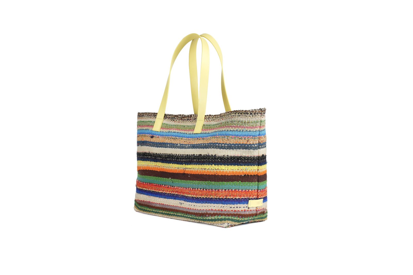 DSC07063 (1) KİLİM BEACH BAG with Yellow Straps 3 - Görsel 1