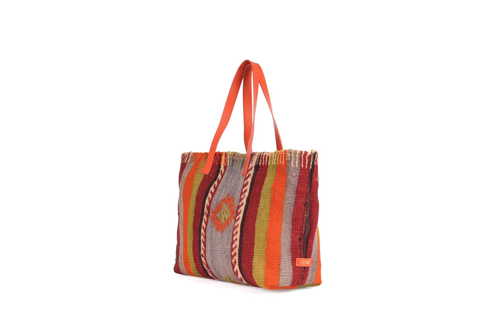DSC07159 KİLİM BEACH BAG with Orange Straps 2 - Görsel 1