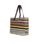 KİLİM BEACH BAG with Navy Blue Straps